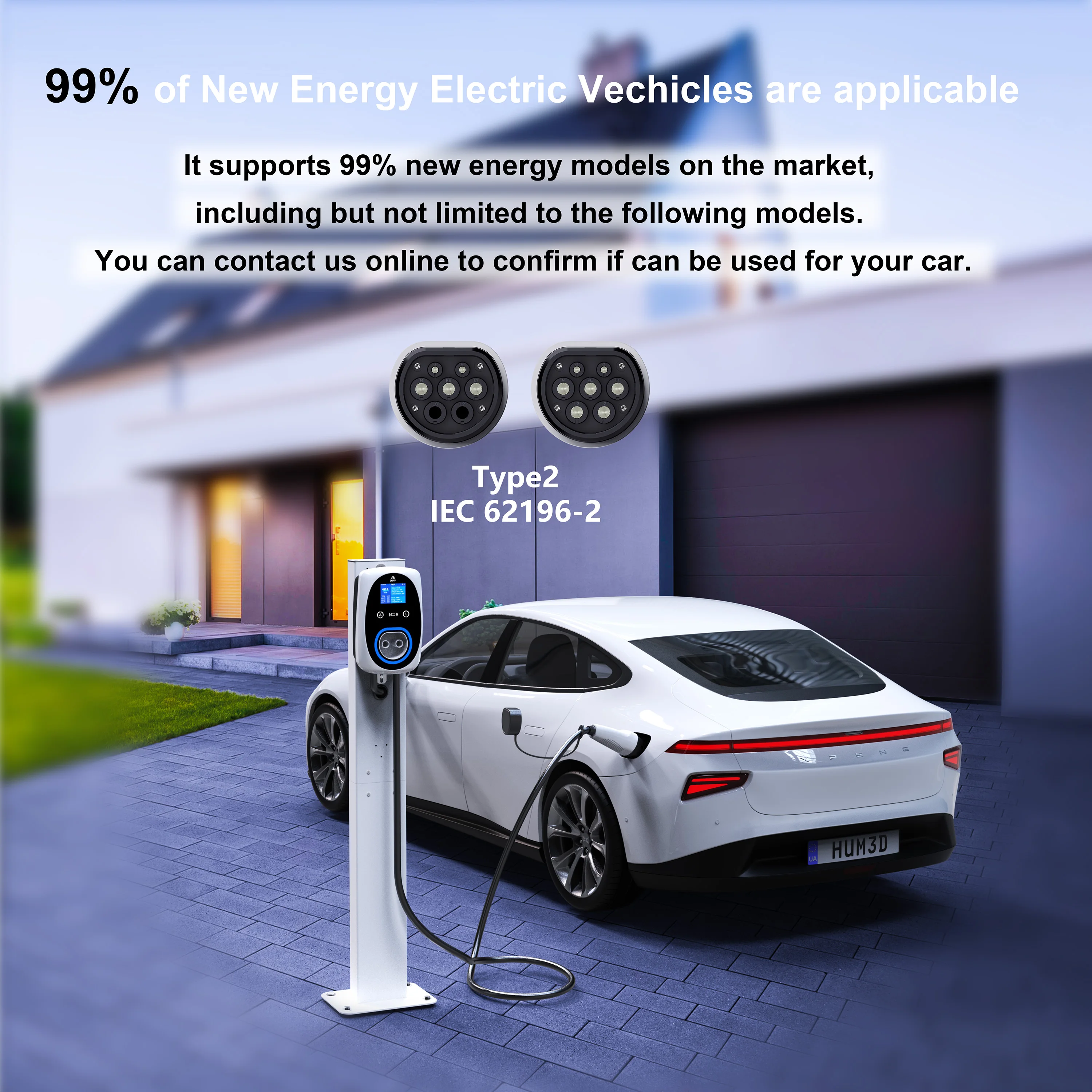 GWUYU Pengisi Daya EV 32A 7.6K - Ev Charger Type 2 22Kw 32A 3 Phase ulasan dan harga